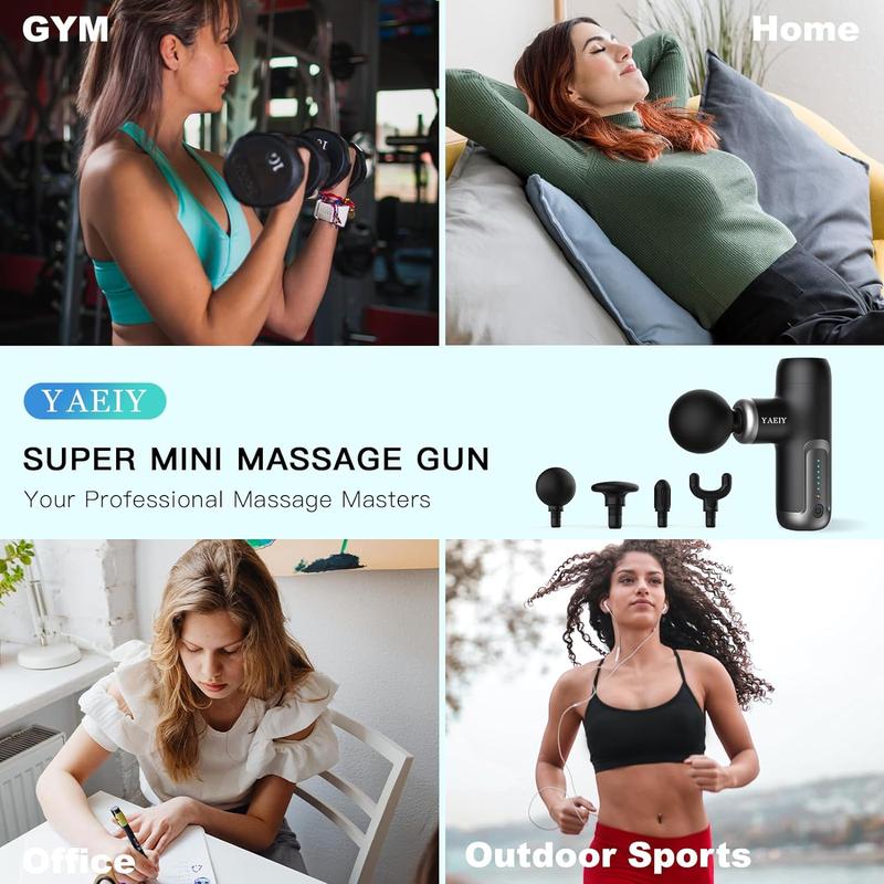 Black Friday Deal  Mini Massage Gun, Portable Massage Gun for Deep Tissue Muscle, Handheld Small Massage Gun, Compact Powerful Massager with Case for Travel, Athletes,Office Gifts electric massagegun Plug Relaxing