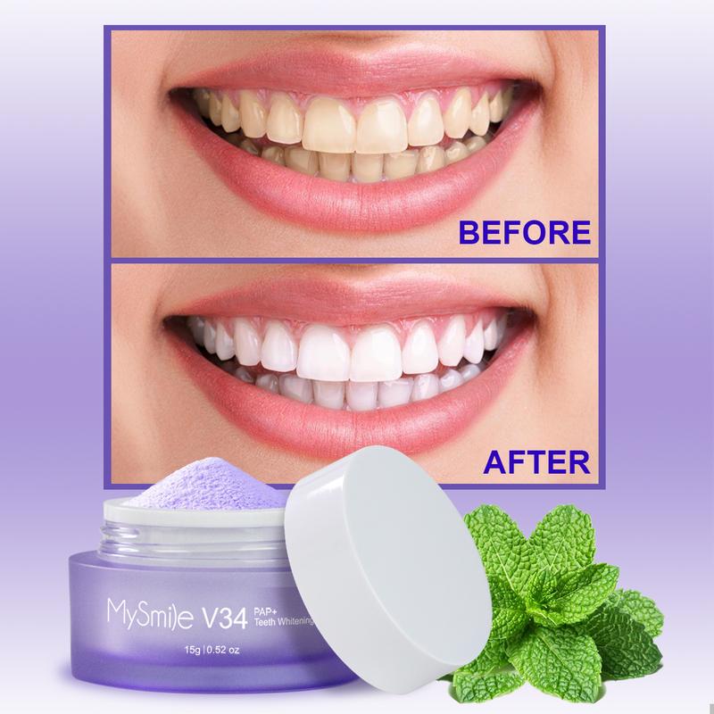 MySmile Pap Natural Mint Non-Sensitive Teeth Whitening Powder Cavity Prevention Little Foam for Cleaning Tooth Fresh Breath Care Oral Alternative Fluoride Free Toothpaste Black Friday Christmas Deal(Result May Vary)