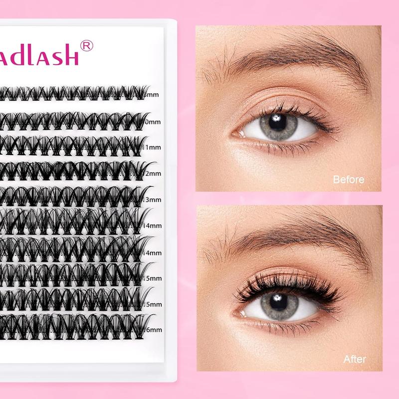 DIY Lash Extension Kit Individual Lashes Cluster D Curl Eyelash Extension Kit with Lash Bond and Seal and Lash Applicator Tool for Self Application at Home