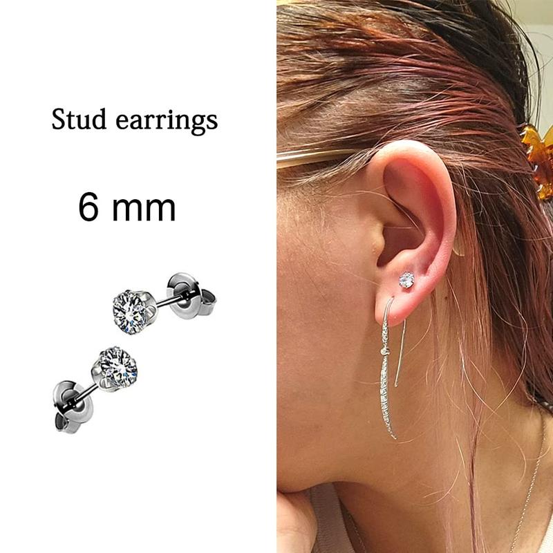 4 Pack Disposable Ear Piercing Gun Kit With Built-in transparent Cubic Zirconia Ear Studs