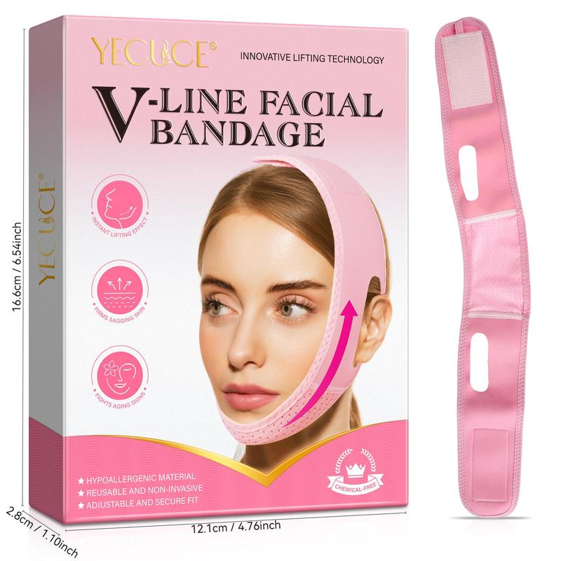 V Line Facial Bandage, 2 Counts set Adjustable Breathable Lifting and Firming Strap for Face, Skin Care Tool for Women