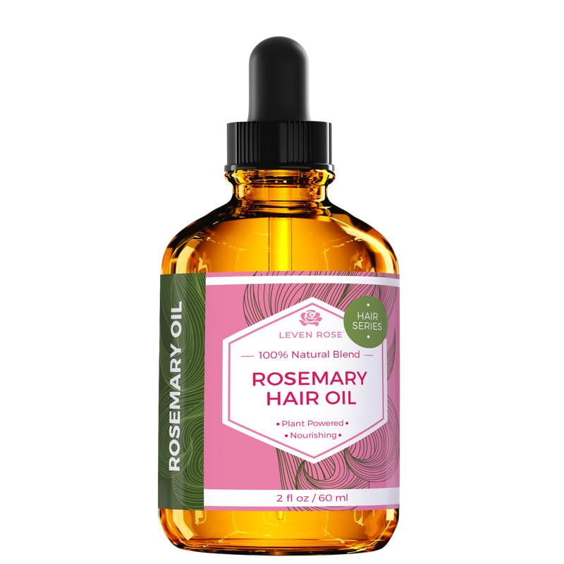 Leven Rose Organic Rosemary Oil for Hair Growth: 2oz Hair Growth Elixir with Rosemary Essential Oil and Nourishing Evening Primrose Oil Haircare Argan