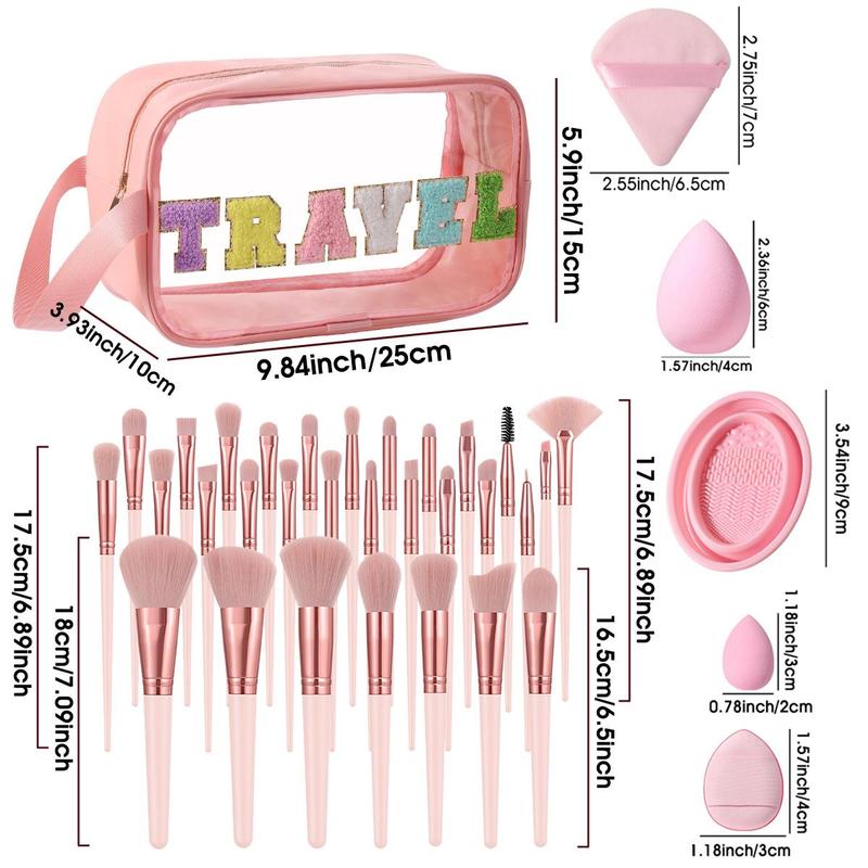 Makeup Tool Set, 46pcs set Makeup Brushes & Makeup Sponge & Powder Puff & Brush Cleaning Tool & Storage Bag, Professional Makeup Tools for Women