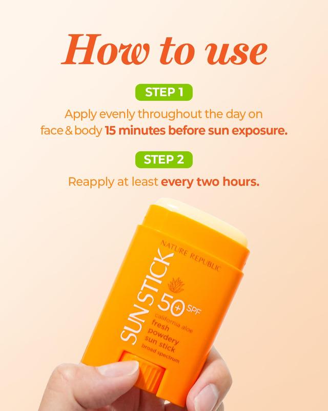 NATURE REPUBLIC - California Aloe Fresh Sun Stick SPF50+ PA++++ |  Sunscreen Stick for Face   - Korean Scincare - Facial Skincare -  Korean Sunscreen Compact Uv Skin Repair Comfort sunscreen skincare uv