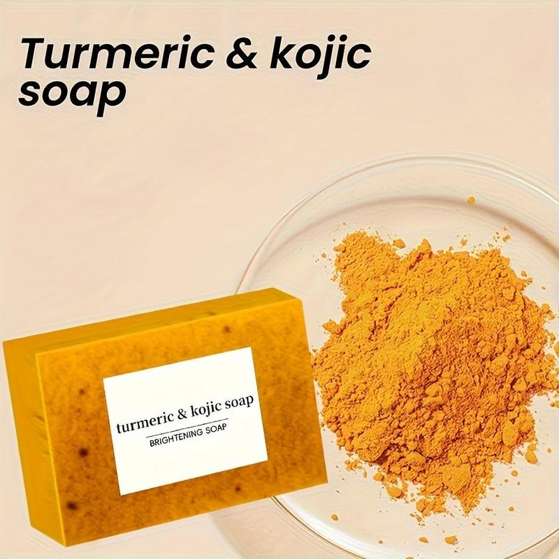 Turmeric Bar Soap & Essential Oil Set, 4 Counts set including 3 Soap Bars & 1 Turmeric Essential Oil, Facial Skin Care Product