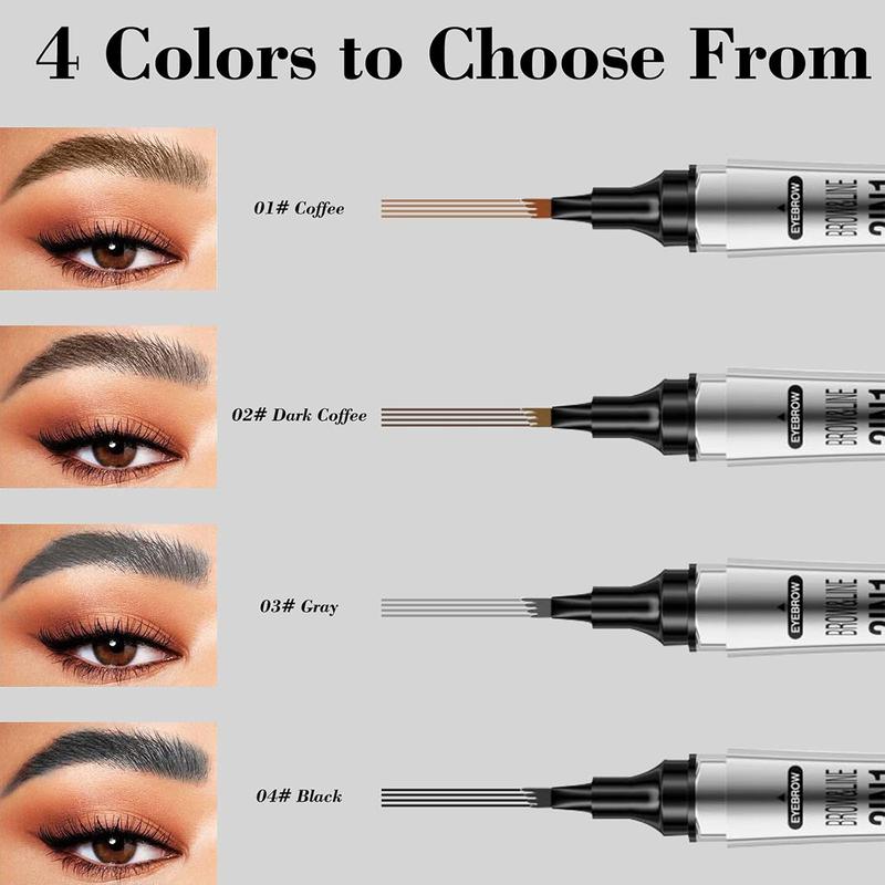 Long-lasting Smooth 4 Split Head Liquid Eyebrow Pencil, Natural And Wild Eyebrow Pencil, Waterproof And Shaping Eyebrow Makeup Tool Cosmetic