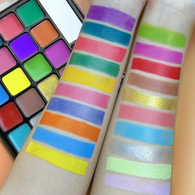 22 Color Face Body Painting Oil Palette with Brushes & Stickers, Non-toxic and Safe Oil Paint, Tattoo Painting Art