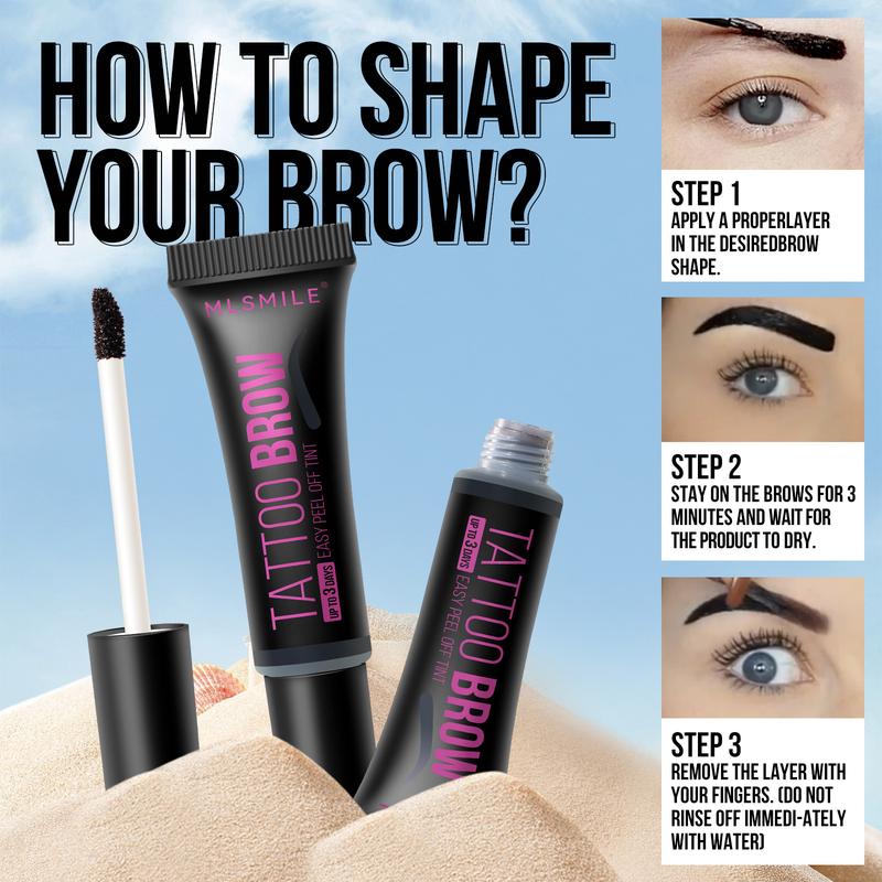 TATTOO BROW Waterproof Eyebrow Tattoo Tint Enhancers:Long Lasting Professional Makeup Brow Lift Eyebrow Cream With Lightweight Peel-off Formula Cosmetic Pack