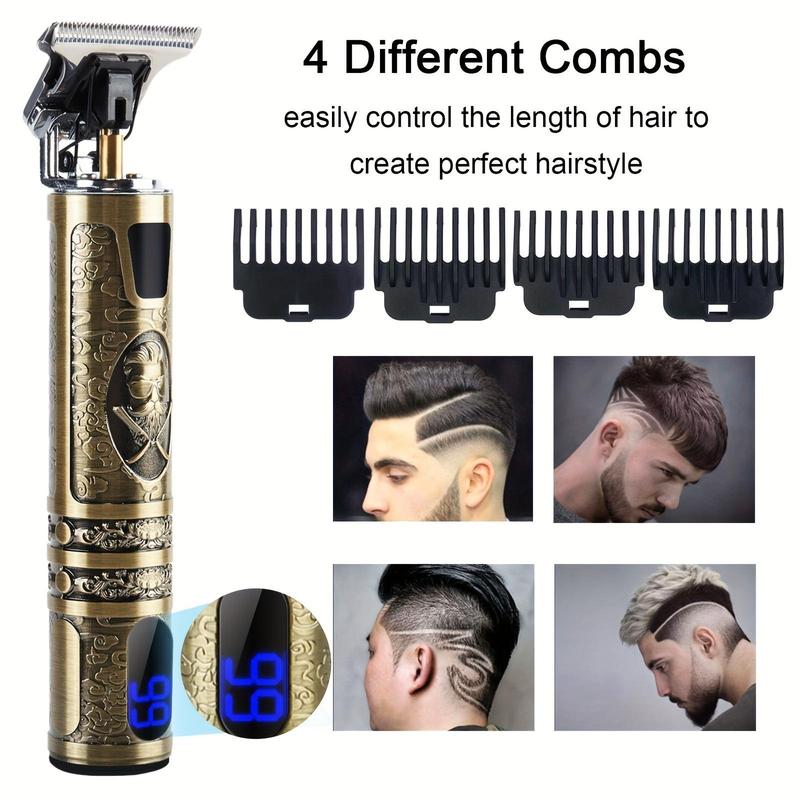 Electric Hair Clipper Set, 1 Box USB Rechargeable Hair Trimmer & Accessories, Professional Hair Trimmer for Men, Hair Trimming Set for Home & Salon