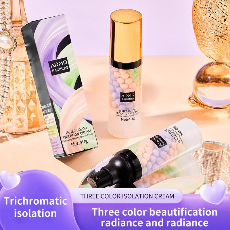 3 Color Makeup Primer, Long Lasting Makeup Base, Oil Control Moisturizing Makeup Primer, Makeup Product for Women & Girls