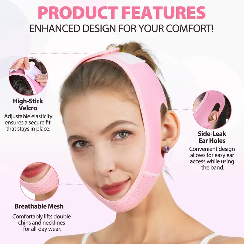 V Line Facial Bandage, 2 Counts set Adjustable Breathable Lifting and Firming Strap for Face, Skin Care Tool for Women