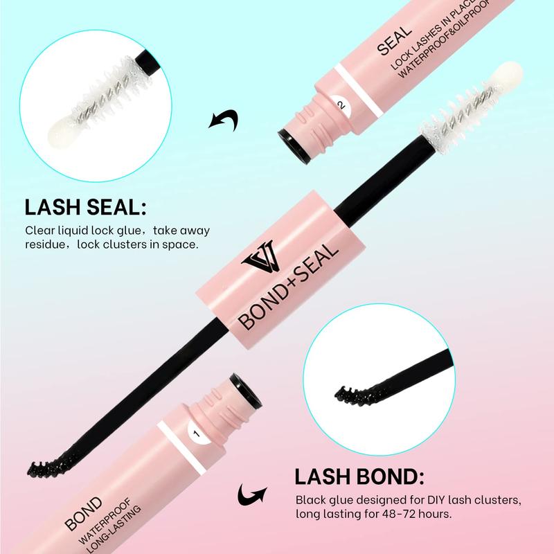 VAVALASH Fantasy V01 168PC DIY Cluster Lash Kit, Lash Bond&Seal, Remover, Lash Tweezer for DIY Eyelash Extension at Home For Girl Make up Makeup Cosmetic Eyelashes Extensions