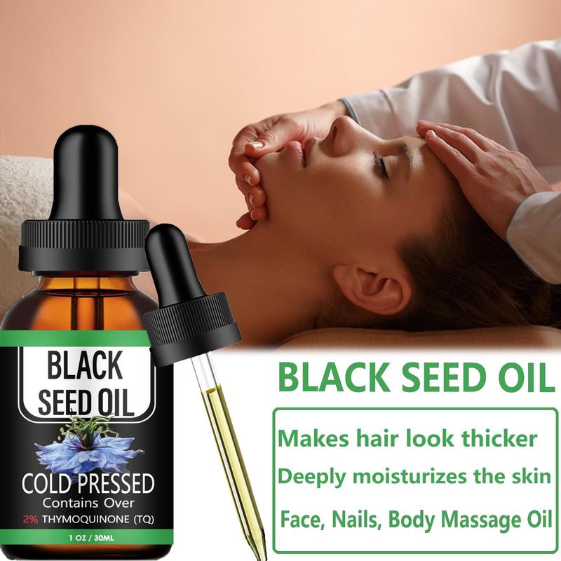 Nourishing Black Seed Oil for Hair, Eyelashes, Nails, Natural Skin Care Oil for Daily Use, Multi-use Skin Care Massage Essential Oil for Face & Body