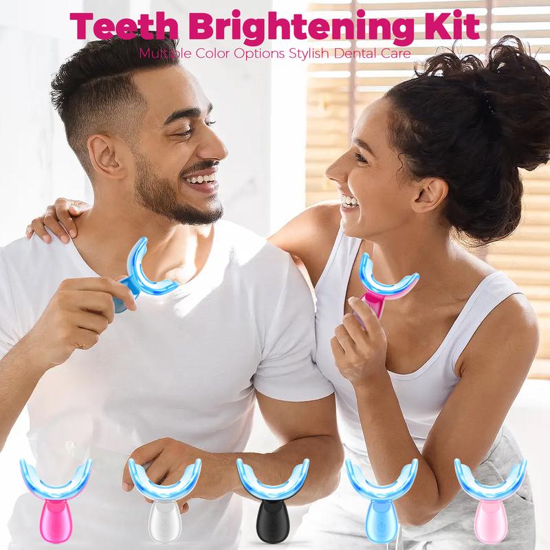 Teeth Brightening Kit 16x LED Light Oral Beauty Tool with 3 Refill Gel Pens Oral Care Set of Multiple Colors Bday Gift for Loved Ones