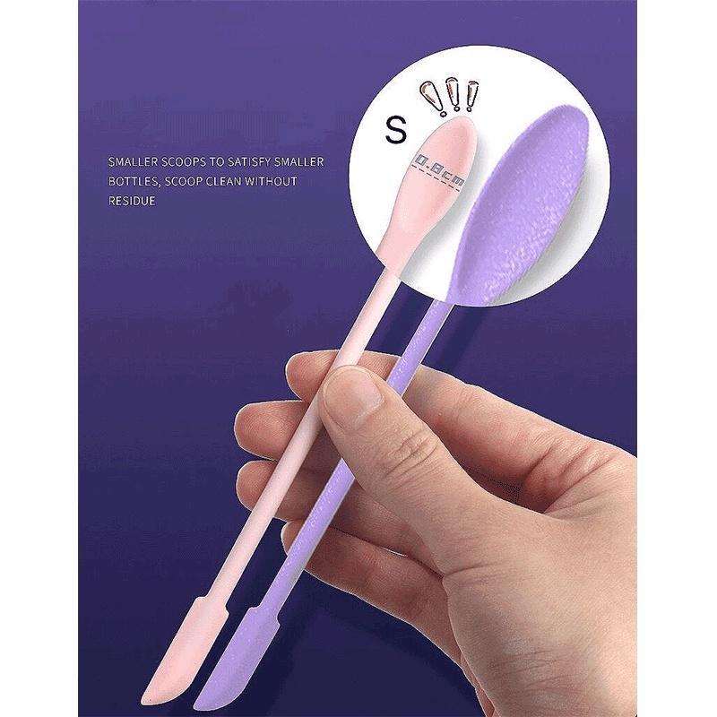 Portable Double Ended Mini Makeup Spatula, 1 Count Tiny Spoon Jar Spatula for Lotion Cream Gel Serum Bottle, Mud Mask Scoop, Get the Last Drop of Your Makeup, Makeup Tool for Women