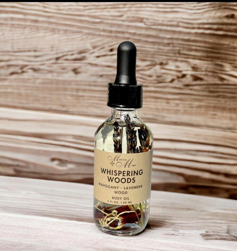 Whispering Woods Luxury Massage Oil, Moisturizing Body Oil, Hydrating Oil