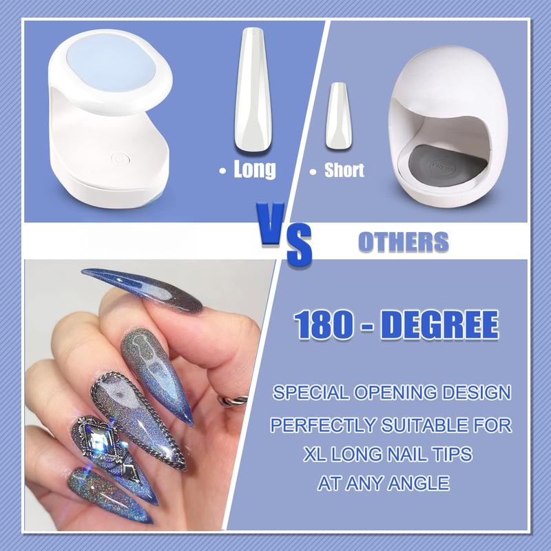 Mini UV Light for Gel Nails UV Light for Nails Innovative One Finger UV LED  Lamp 16W UV  Lamp Portable LED  Lamp Professional  Dryer for  Art Tools(Blue)