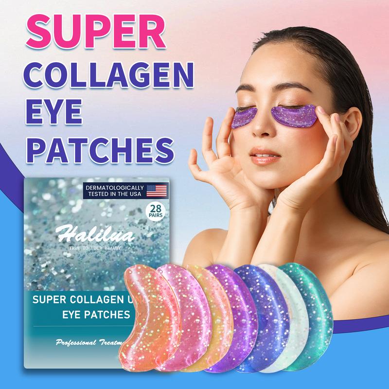 28 pairs Eye Gels - Under Eye Gels for Puffy Eyes and Dark Circles with Natural Marine Collagen & Hyaluronic Acid - Anti-Aging Eye Mask for Face to Soothe Puffiness, Eye Bags and Wrinkles