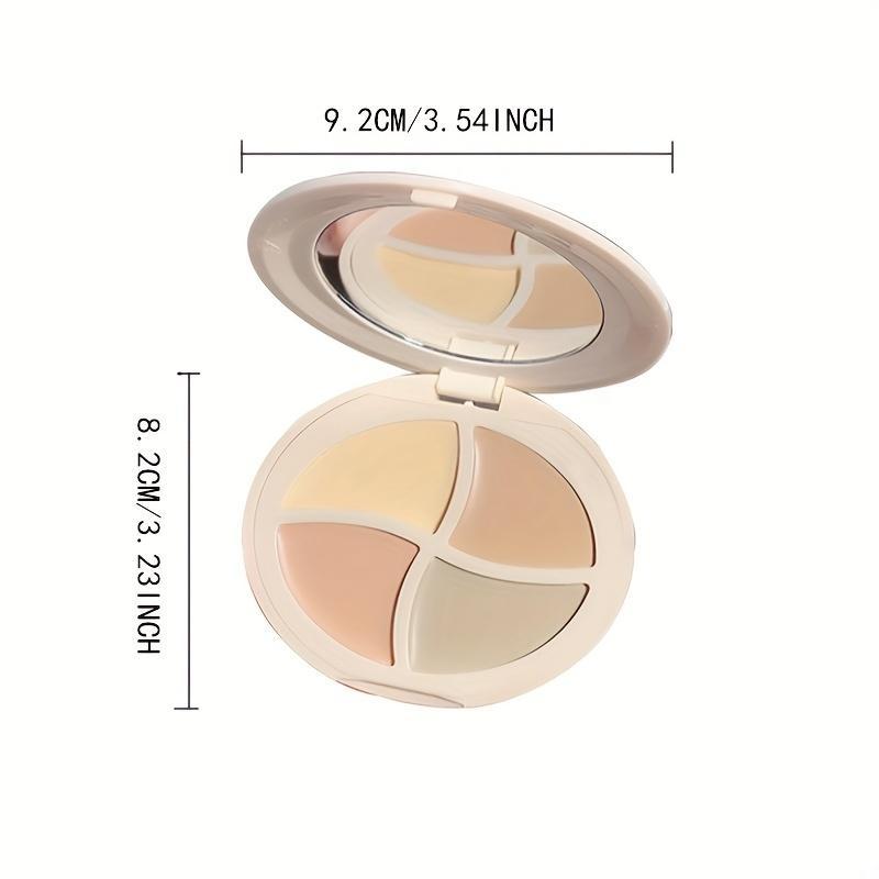 Multi-purpose Long Lasting 4 Color Concealer, Versatile Hydrating Concealer Palette for Contouring, Acne Marks Dark Spots Covering