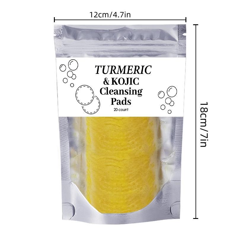 Turmeric & Kojic Acid Face Cleansing Pads, 3 Bags Facial Cleansing Pad, Facial Cleaning Pad for Acne-prone Skin & Makeup Removal for Women & Men, Skin Care Products, Skin Care Kits