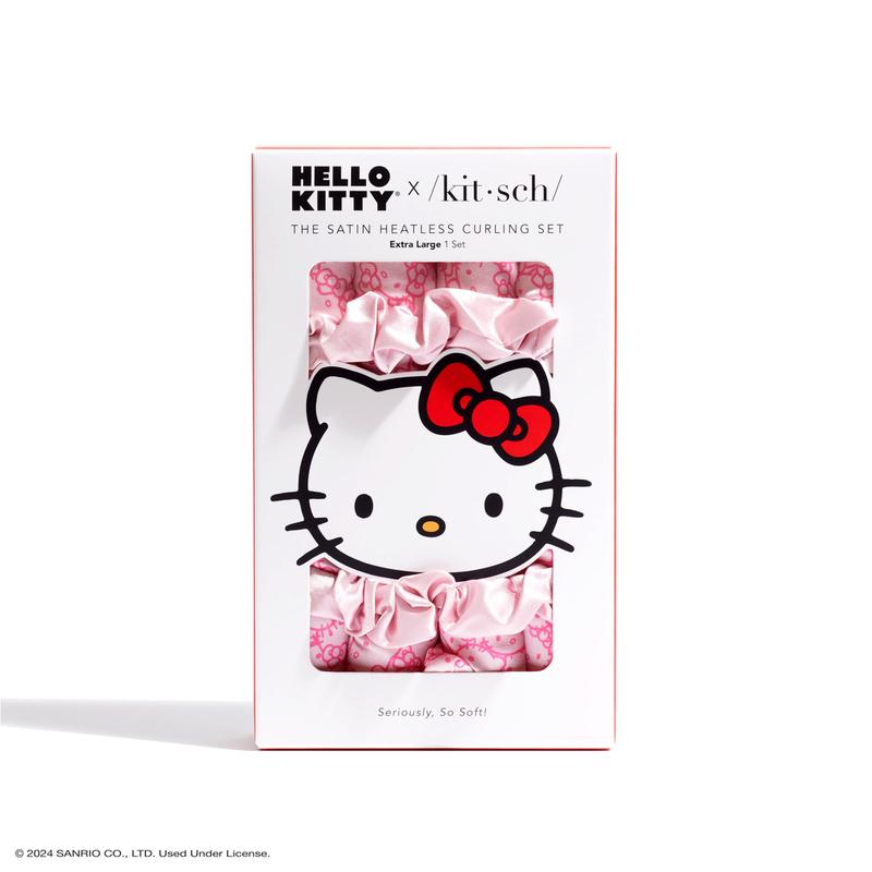 Hello Kitty x Kitsch XL Heatless Curling Set - Pink Hello Kitty Faces