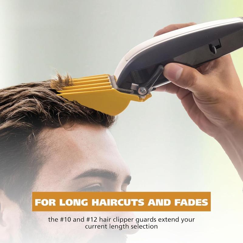 Hair Clipper Secure Fit Attachment Guard Set for Long Hair Styles and Fades, 2 Full Size Hair Clipper Guide Combs for Increased Performance - Model 3025025