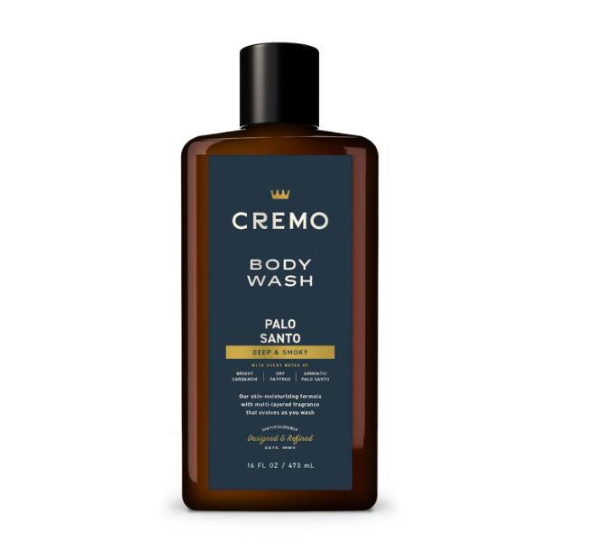 Cremo Rich-Lathering Palo Santo Body Wash for Men, Notes of Bright Cardamom, Dry Papyrus and Aromatic Palo Santo, 16 Fl Oz