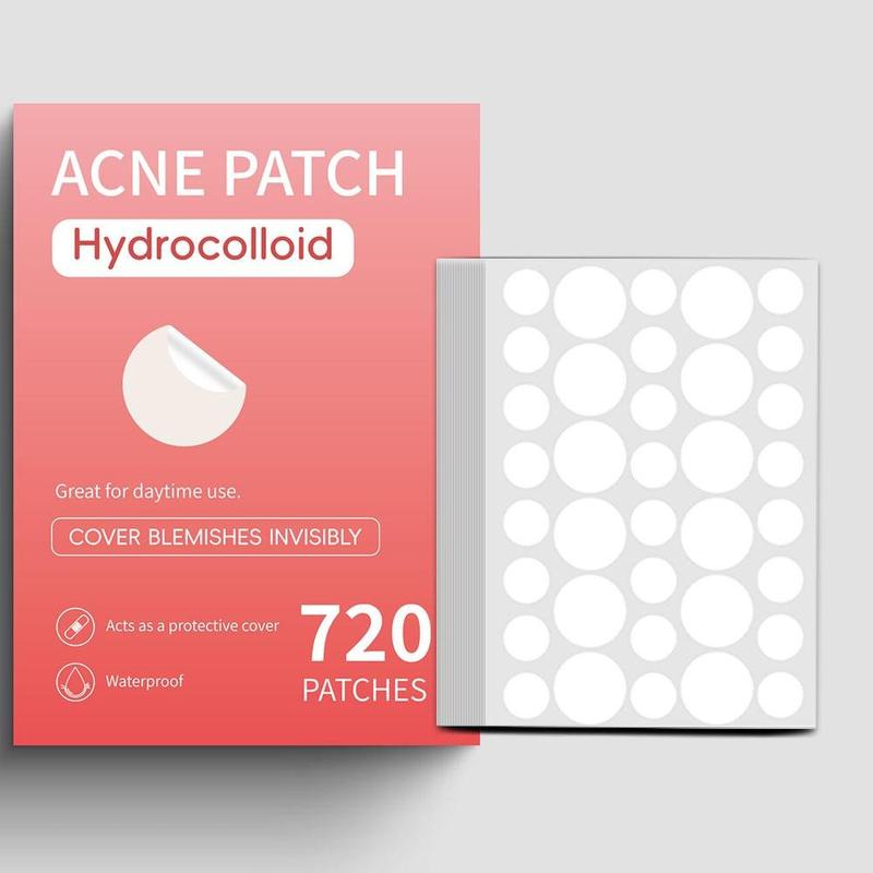 720-Count Hydrocolloid Acne Patches , Tea Tree Oil Infused, Water Gel Pimple Stickers For All Skin Types, Alcohol-Free & Fragrance-Free Skincare Skin Repair