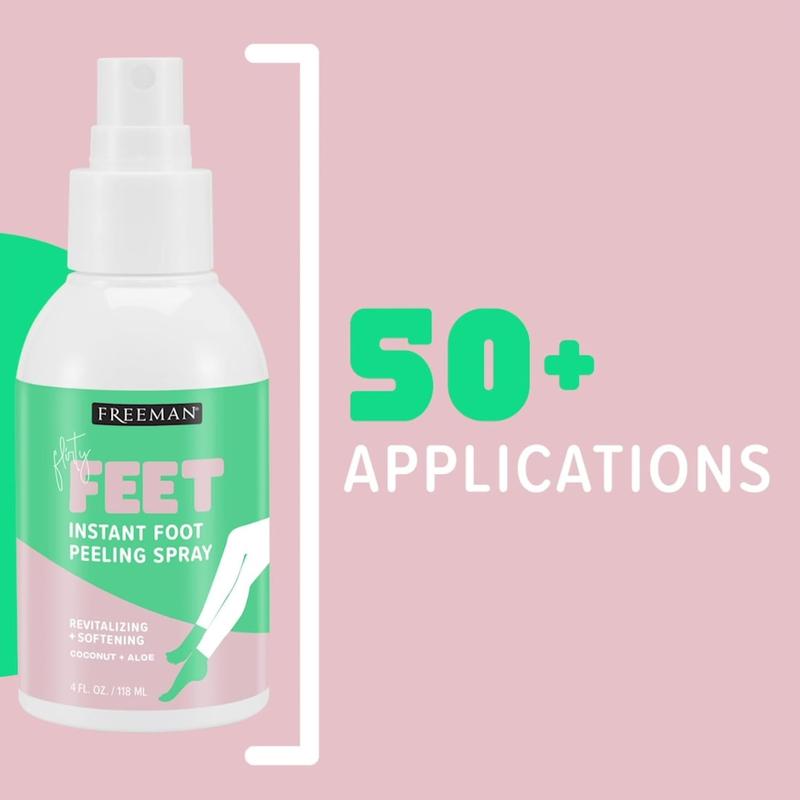 Freeman Flirty Feet Instant Foot Peeling Spray, Exfoliating Foot Mask For Summer, Moisturizing & Smooth Dry, Cracked Heels, Remove Dead Skin Quickly, Cruelty-Free & Vegan, 4 fl.oz.  118 ml Bottle