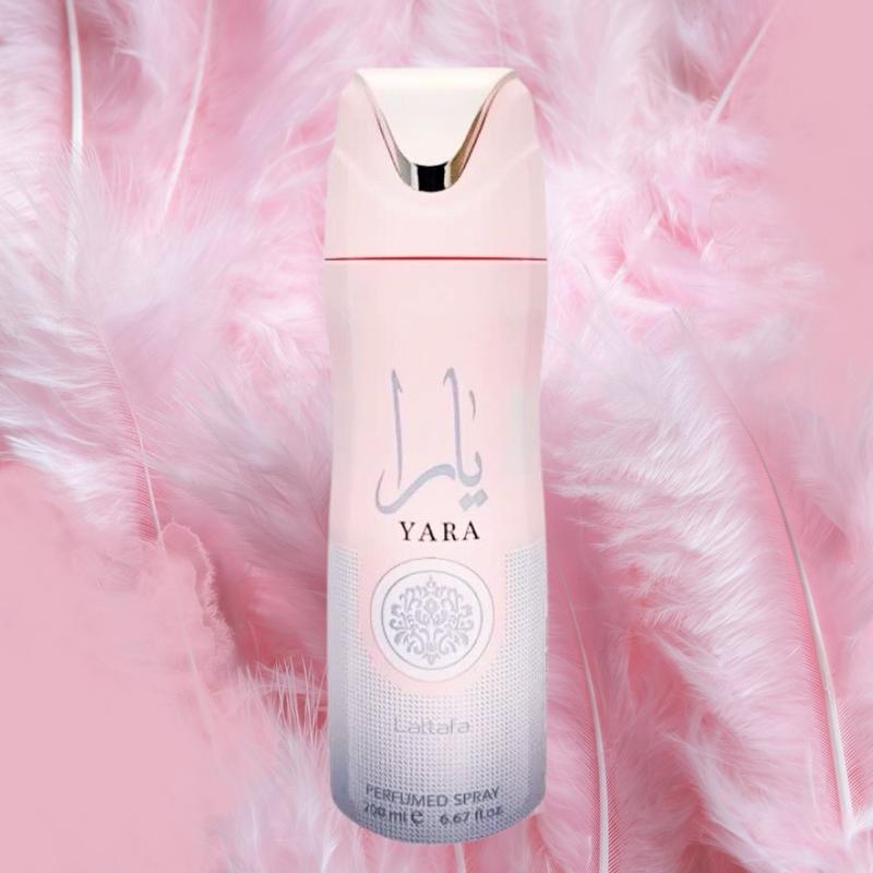 Lattafa Yara Perfumed Deodorant Spray for Unisex, 6.67 Ounce - Long-lasting Fragrance Body Care Scent