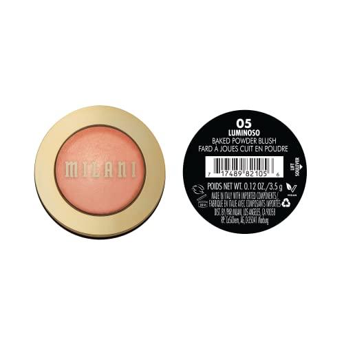 Milani Baked Blush - Luminoso (0.12 Ounce) Cruelty-Free Powder Blush - Shape, Contour & Highlight Face for a Shimmery or Matte Finish