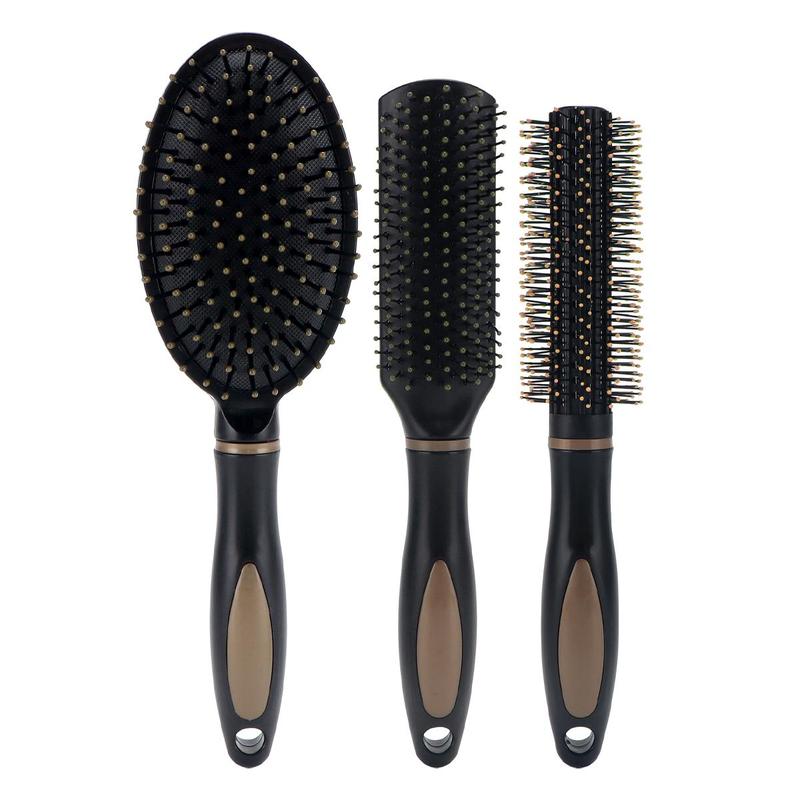 Heatless Hair Brush (3pcs), Scalp Massage Comb, Wet & Dry Hair Detailing & Styling Tool for Men & Women