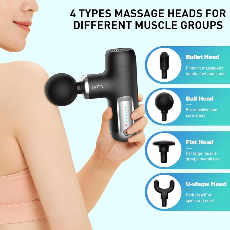 Black Friday Deal  Mini Massage Gun, Portable Massage Gun for Deep Tissue Muscle, Handheld Small Massage Gun, Compact Powerful Massager with Case for Travel, Athletes,Office Gifts electric massagegun Plug Relaxing