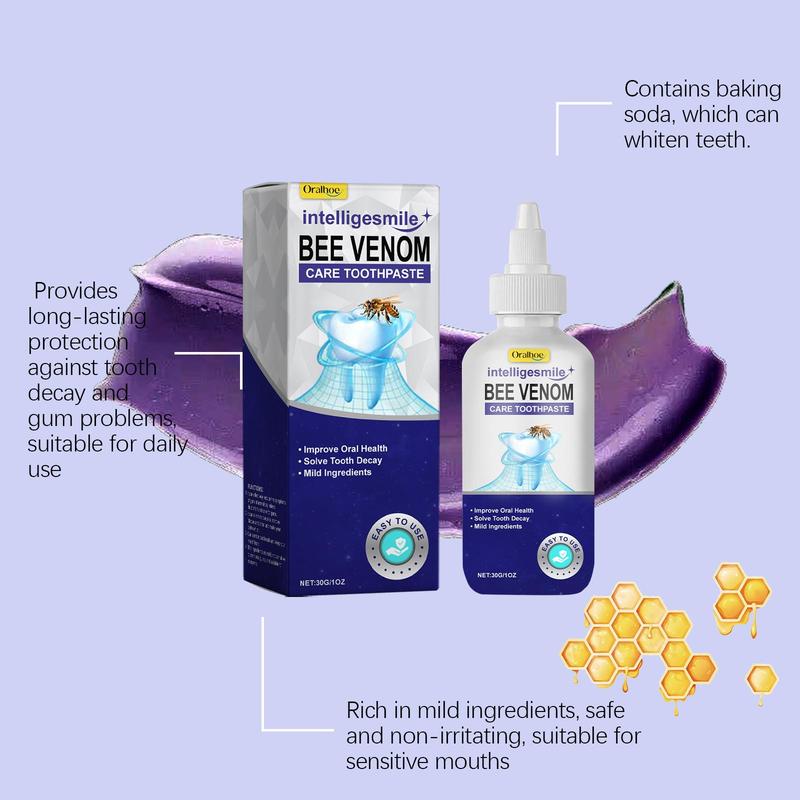 Bee Venom Oral Care Toothpaste, Gentle Deep Cleansing Toothpaste for Yellow Stains and Plaque, Refreshing Oral Care Product for Adults