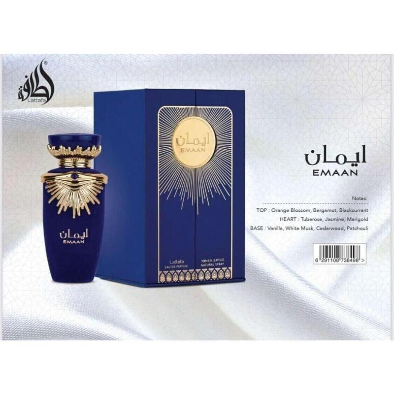 LATTAFA Emaan Eau de Parfum Spray for Unisex, 3.4 Ounce Perfume