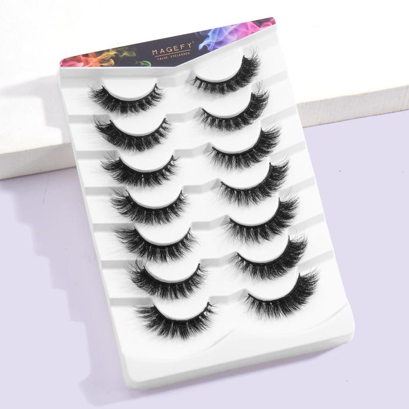 MAANGE Fluffy False Eyelashes, 1 2 Boxes Wispy Cat Eye Look Faux Cluster Lashes, Natural Curling Eye Makeup Strip Lashes, Eyelash Extension Cosmetic Kit, Christmas Gift