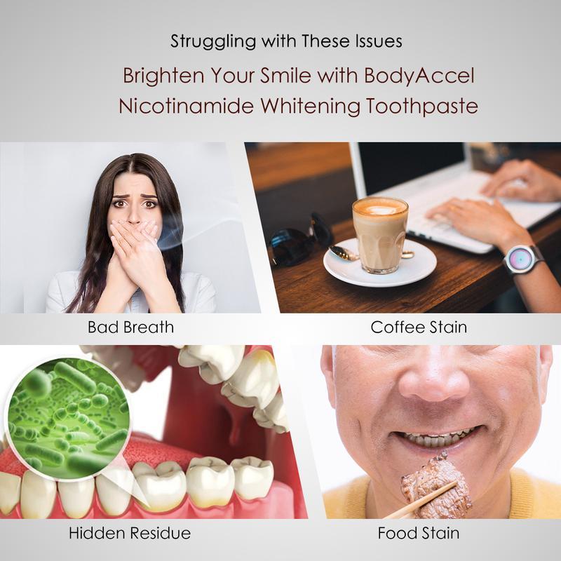 BodyAccel Niacinamide Whitening Toothpaste caro light bodyaccel toothpaste