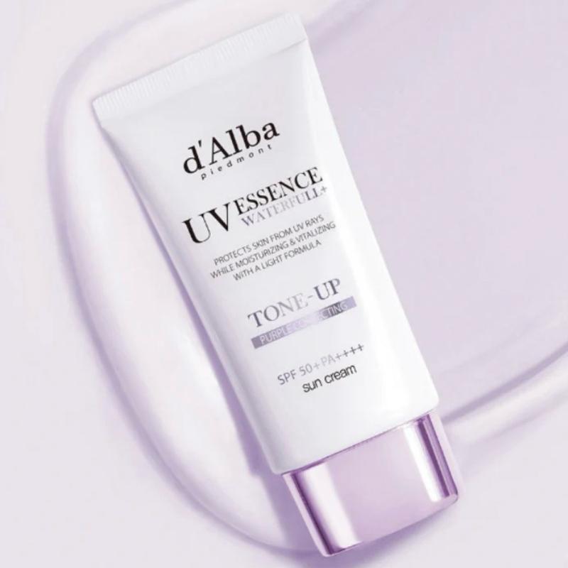 [d'Alba] Waterfull UV Essence Tone Up Sun Cream Purple Correcting SPF 50+ PA++++ 50ml Facial Skincare