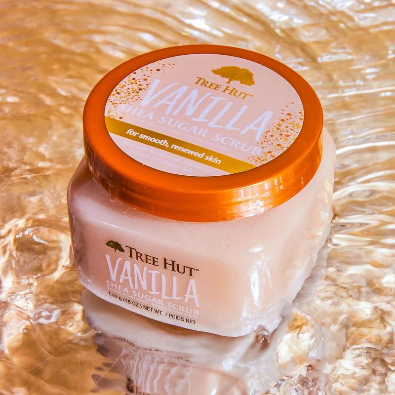 Tree Hut Vanilla Shea Sugar Exfoliating & Hydrating Body Scrub, 18 Oz no brand