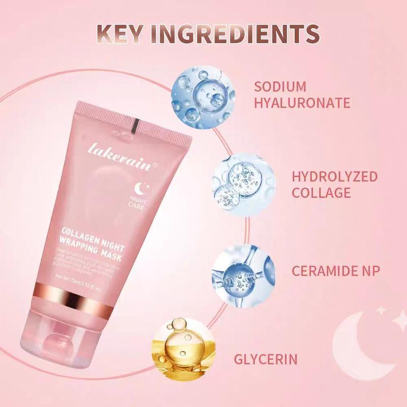 Collagen Night Tear firming Wrap mask, moisturizes and tightens skin, reduces relaxation, increases skin elasticity and hydration care.