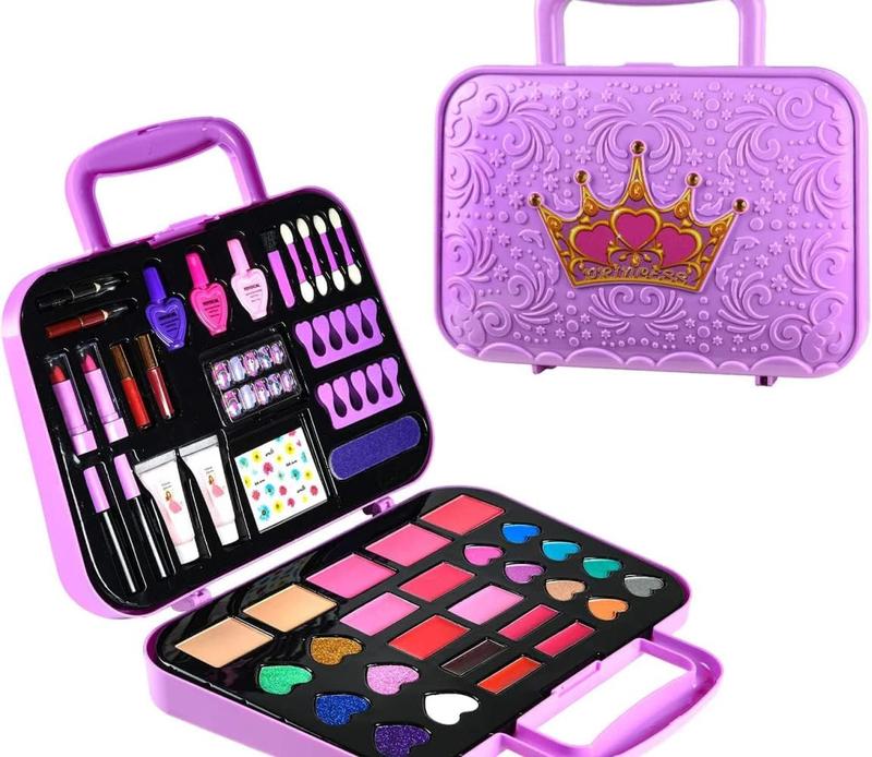 Kids Makeup Set Toys Gift, Washable Make Up Kits and Nail Polish Set Hair Dye Stick for Girls , Perfect Kids Christmas Birthday Gifts