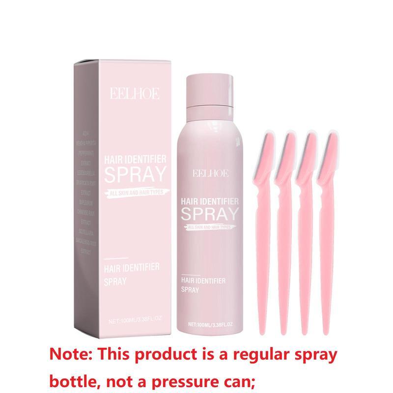 Hair Identification Spray & Manual Razor Set, 1 Box 2 Boxes Hair Removal Spray & Manual Razor, Skin Care Products for Women, Christmas Gift