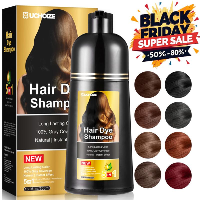 UCHOIZE Unisex Hair Color Shampoo Instant 5 in 1 +99% Gray Hair Coverage - herbal essence shampoo,better 3 in 1 dye shampoo