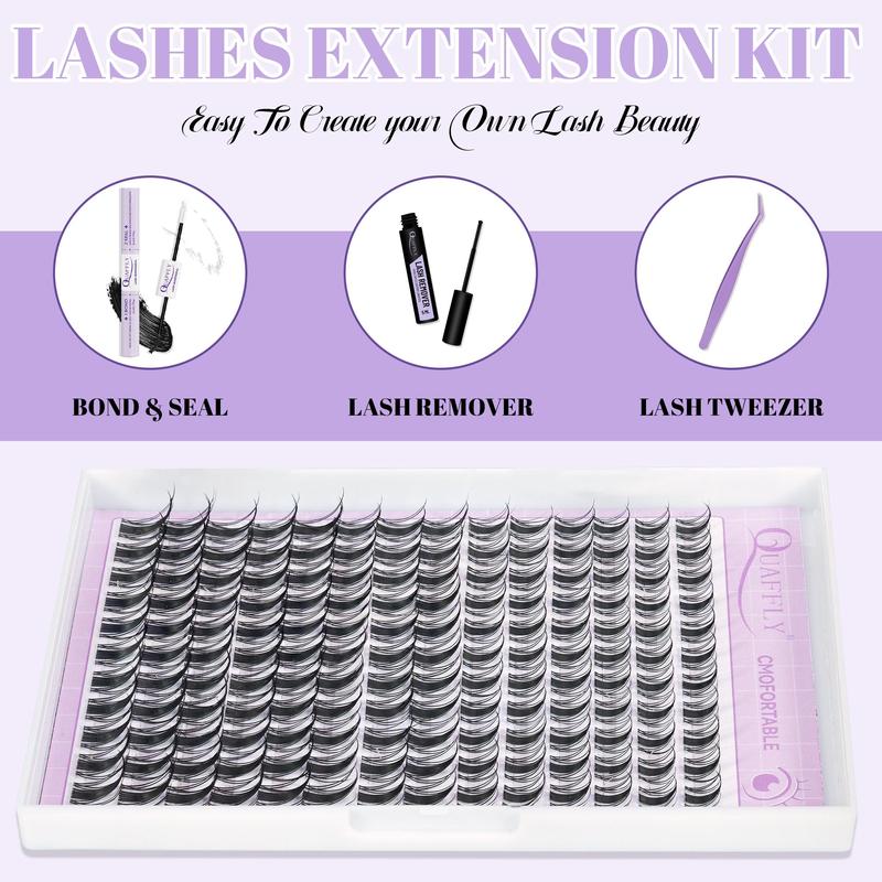 Fairy Lash Clusters Kit, 1 Box 10-18mm Manga Eyelash Clusters & Glue & Remover & Tweezers, DIY Spider Eyelash Extensions Kit, Individual Fake Eyelashes Clusters Kit, Christmas, Christmas Gift