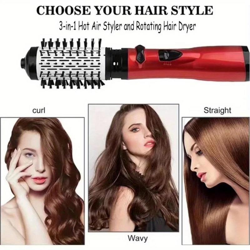 3 in 1 Rotating Hair Dryer, Electric Comb Hair Straightener, Drying Brush Hot Air Comb Hairdressing Comb, Holiday Gift