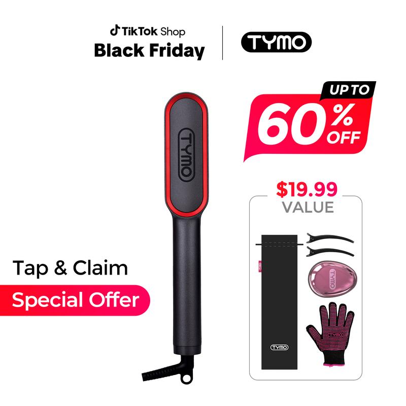 TYMO RING PLUS-Hair Straightener Comb with Brush and Comfort Features hair straightening  Negative Ionic hairwaver Salon comfortable handle muk  straightener