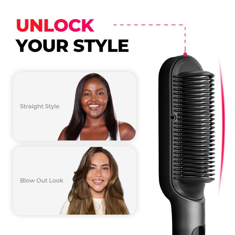 TYMO RING PLUS-Hair Straightener Comb with Brush and Comfort Features hair straightening  Negative Ionic hairwaver Salon comfortable handle muk  straightener