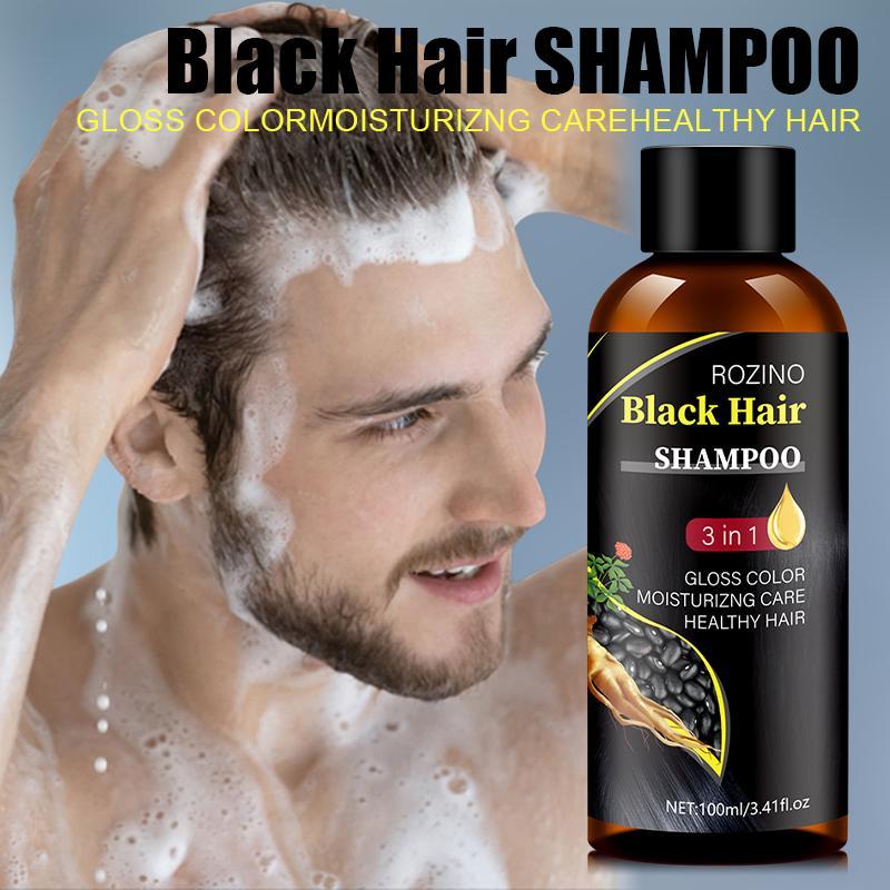 3 In 1 Black Hair Shampoo, 100ml Moisturizing Hair Care Shampoo, Hair Care & Styling Product for Men