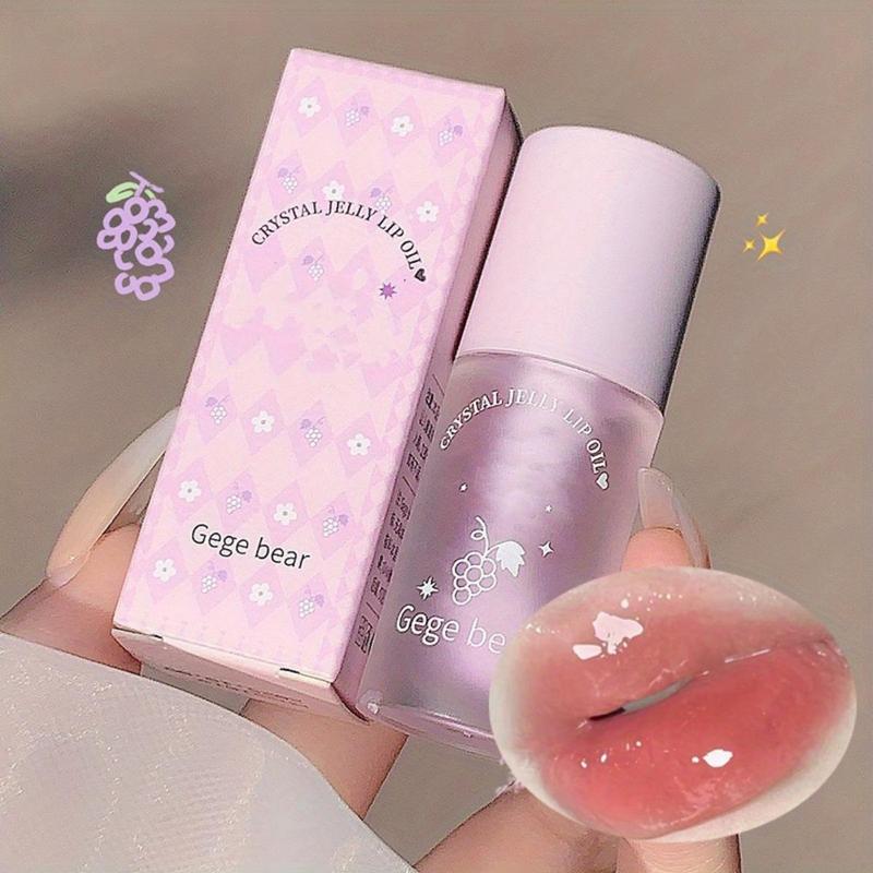 Peach Flavor Crystal Jelly Lip Oil - Hydrating Plumping Gloss that Reduces Lip Lines and Enhances Shine