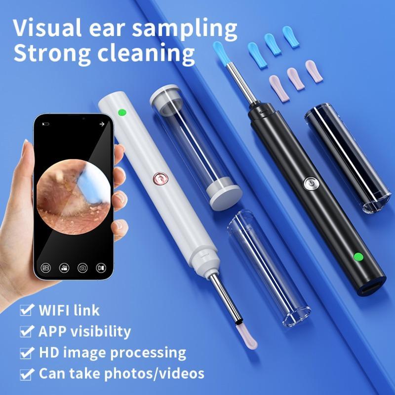 Wireless Visual Earwax Removal Kit, 1 Box Intelligent WiFi Earwax Removal Tool with Light, HD Endoscope Earwax Removal Tool, Ear Cleaning Tool